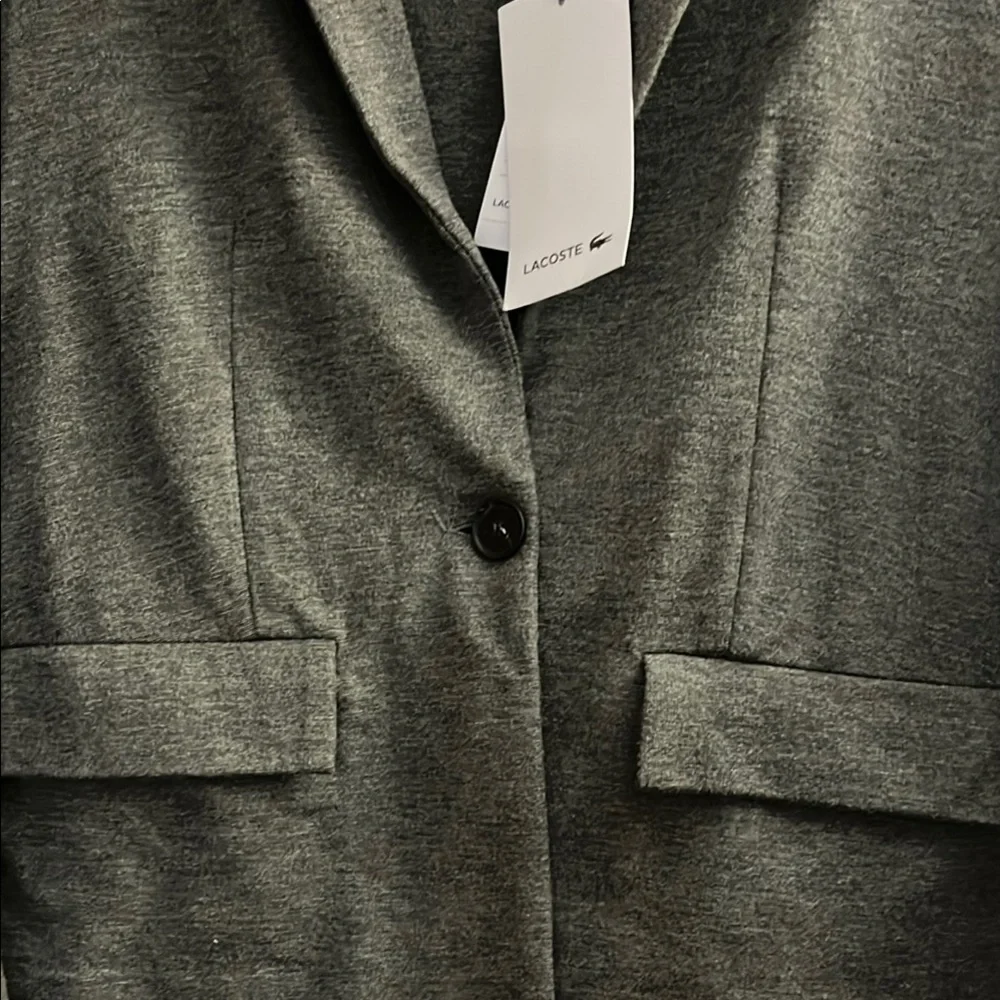 Lacoste Clair Fleece Blazer in Granite Grey EUR Size 38 NWT